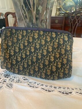 Dior Monogram Gold and Black Wristlet